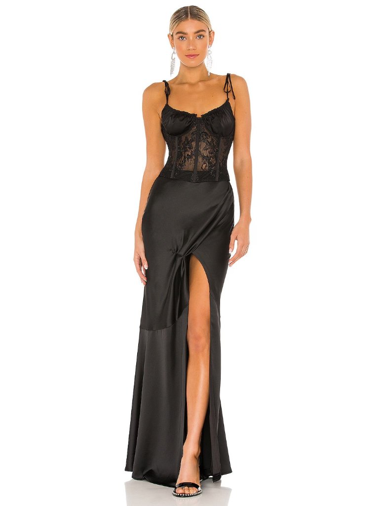 V. Chapman Calla Lily Gown In Black